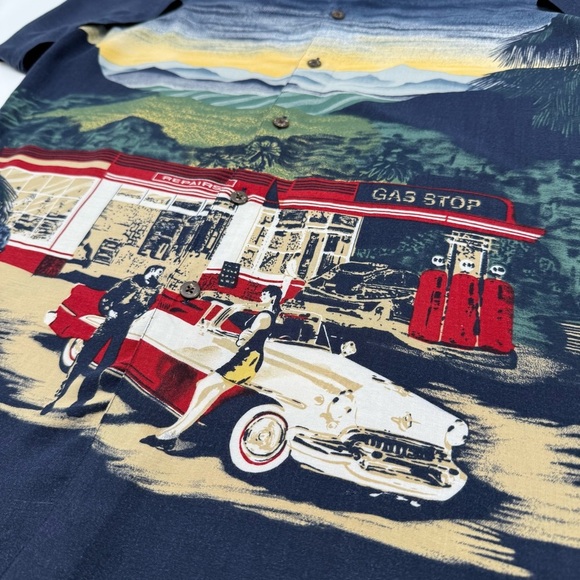 Vintage Natural Issue Men's James Dean-esque Gas Station Shirt Hawaiian Retro - Picture 4 of 11